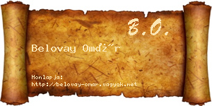 Belovay Omár névjegykártya
